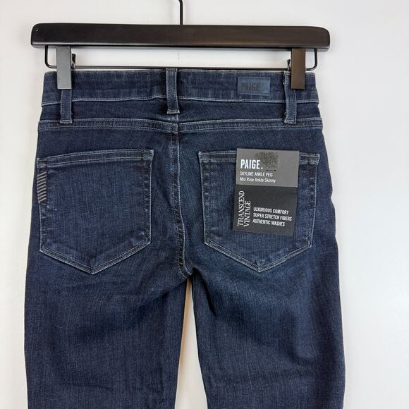 NWT PAIGE Transcend Vintage Skyline Ankle Peg Skinny Jeans - Size 23 - Picture 5 of 10